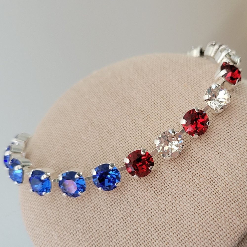Austrian Crystal Tennis Bracelet in Silver
